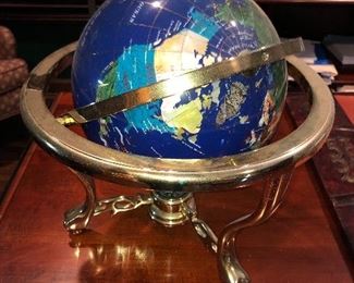 Tabletop Blue Lapis world globe