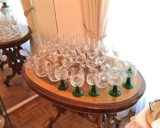 Mugs, stem glasses, champagne glasses crystal
