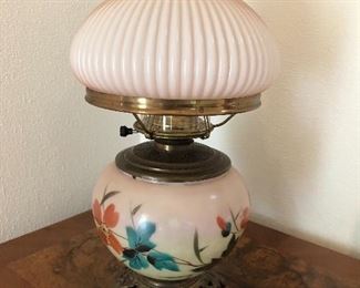 Early American,Hand painted GWW converted oil lamps.