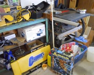 very nice table saw,roller blades, creeper++