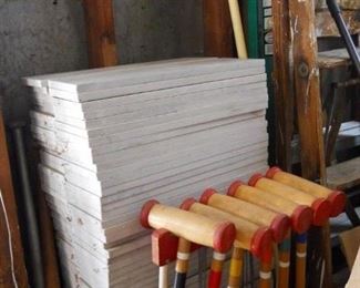marble tiles? croquet set, ladders