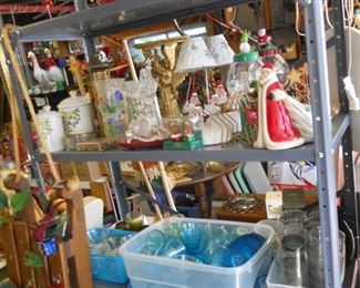 teal glasswear set, boxes of vintage glassware reasonably priced