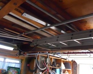 extension ladder,  wood, tires