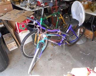 fuji bike,  other bike trash cans, fan ++