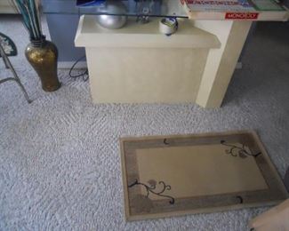 rug ,vase, art stone table sofa table