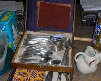 silverware plate in custom wood box