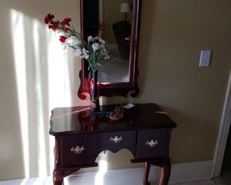 Entryway table and mirror