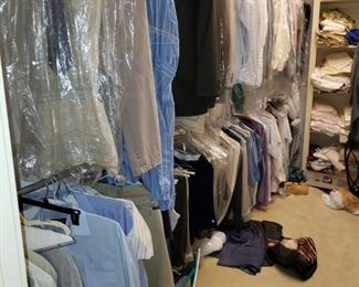 Men’s clothing to include, suits, pants, shirts, slacks, and much more.