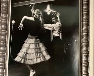 FRAMED BLACK AND WHITE PHOTOGRAPH, Brigitte Bardot Dancing Flamenco in Paris, 1960, Gelatin Silver Print, Signed by WILLY RIZZO, Edition 4/20  SW34102 WR  
