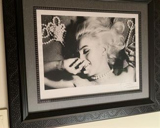 LARGE FRAMED BLACK AND WHITE PHOTOGRAPH Marilyn Monroe, Titled "Pearls", 1962, hand signed by BERT STERN, Edition 1 of 60. Original Photo taken for series called "Last Sitting" and was taken just six weeks before Marilyn Monroe's death in 1962. This is certified as the only unique printed copy printed for a special exhibition in Japan in 1995