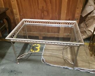 Silver Leaf Cocktail Table with glass top