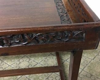 19th C. English Pierced and  Carved Folding Tray Table  - very nice as a side table or coffee table 