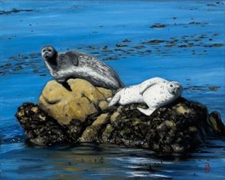 "Fred and Ethel" . An Original Oil by renowned local artist  Lisa Bloomingdale Bell