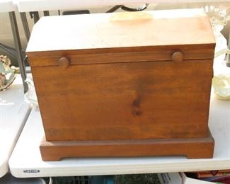 WOODEN TOY BOX.