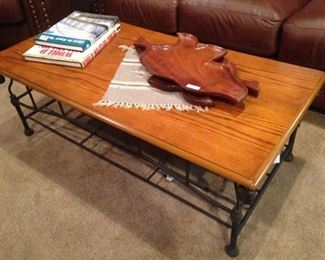 Metal & wood coffee table