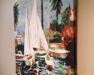 Colorful sailboat art