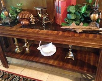 Sofa/entry  table with decor