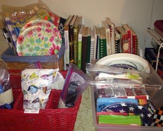 Recipe books and party supplies