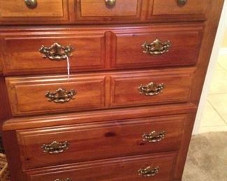 Chest of drawers has a coordinating nightstand