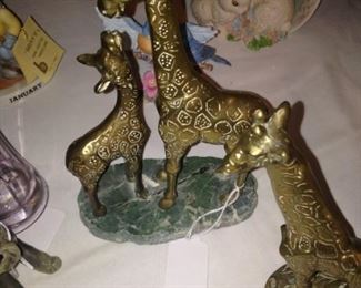 Brass giraffes
