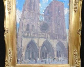 Original oil on canvas, by Russian artist Dmitriy Proshkin, "Notre Dame Cathedral , Paris".