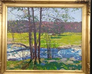 Original plein air oil on canvas, by Russian artist Dmitriy Proshkin, "Gadsden, AL/Piedmont Mountains".