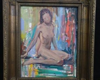 Original oil on canvas, by Russian artist Dmitriy Proshkin, "Female Nude".