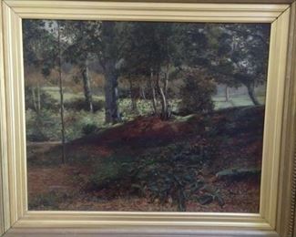 Antique English oil on canvas, by Thomas Taylor Ireland, ca. 1850; 1894 - 1921.
