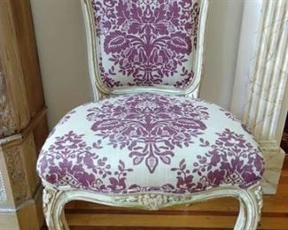 Nice French side chair, freshly upholstered. 