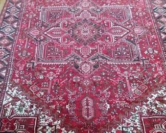 GORGEOUS Vintage Persian Heriz rug, hand woven, 100% wool face, measures 10 x 13.