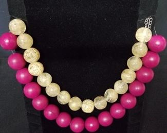 Big Beaded Double Strand Necklace