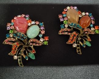 Costume Jewelry Pair of Brooches
