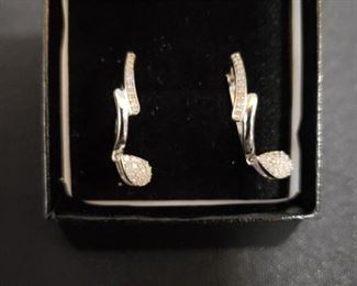 Designer Earrings Gold Over Silver