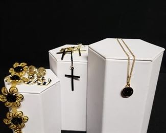 Earrings, Bracelet, and Brooch
