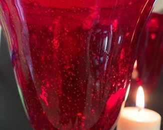 Set of red goblets handblown