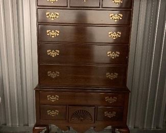 Ethan Allen Georgian Court Philadelphia Bonnet topped High Boy