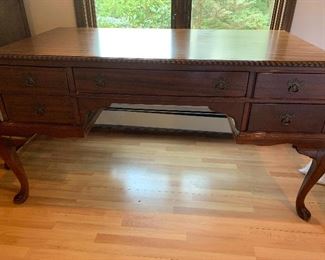 Queen Anne writing desk mahogany from boys prep school.