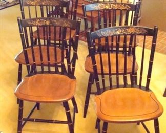 Signed Hitchcock set of chairs.
