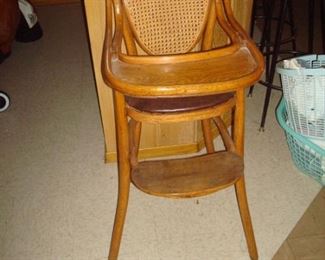 Antique bent wood high chair.