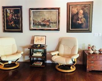  4 Ekornes Stressless Leather Chairs