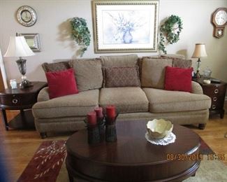 Sofa & matching  Love Seat, Lamps, Artwork.... End Tables and coffee table from Haverty's....Lots of Home Accessories..