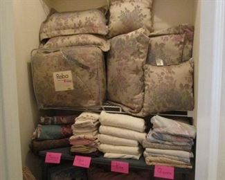 Closet Full of Queen and King bedding, spreads, blankets, mattress covers/queen and king...