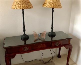 Entry Table / Writing Desk w/claw feet - $95 - (50W  18D  28H)