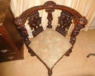 Exquisite carved corner chair
