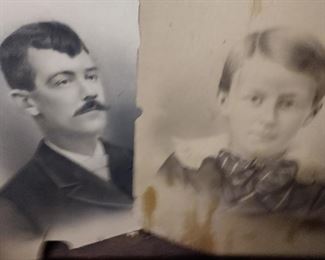 1900'S BLACK/ WHITE PORTRAIT PICTURES---GREAT FOR HALLOWEEN !!!