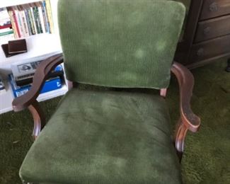 Wonderful green corduroy chair