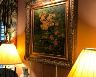 Gorgeous oil on canvas. Beautiful gilded frame