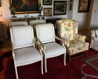FOUR MATCHING ARM CHAIRS