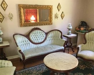 True Victorian Parlor Suite with original horsehair