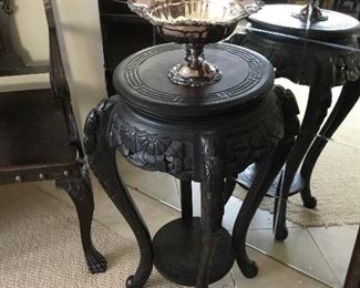 beautiful larger Asian ebony would carved lamp table – $175